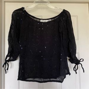Vintage Millenium size medium sheer beaded top